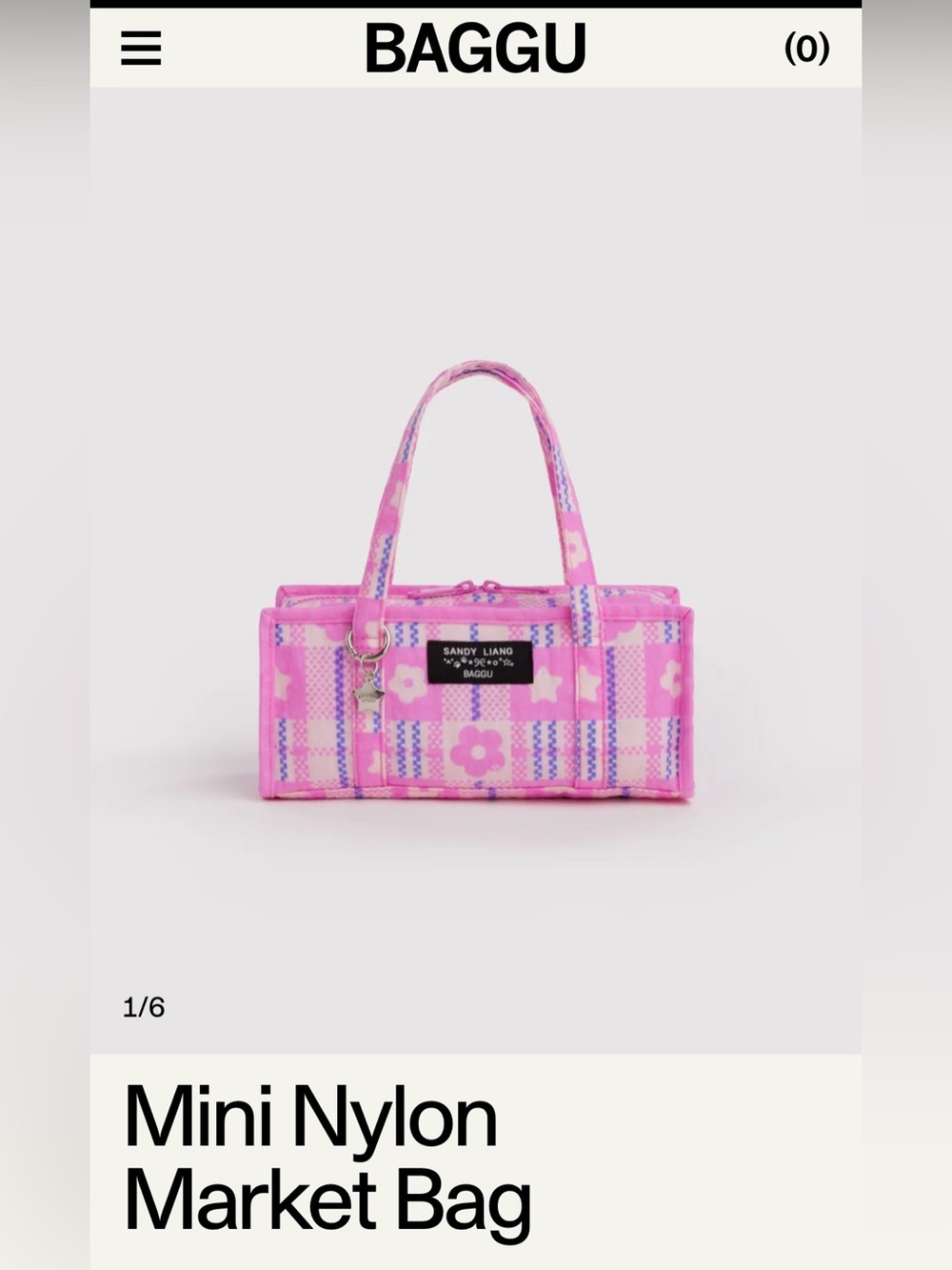 Sandy Liang x BAGGU Pink Multi Mini Nylon Market Bag